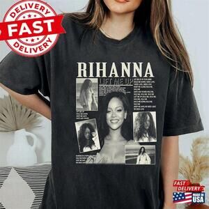 Rihanna Shirt Bad Girl Riri T-Shirt Lift Me Up Graphic Tee  Classic
